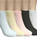 Women's Cotton Ankle Socks, Breathable Moisture-Wicking Sports Running Casual No Show Socks 5/10 Pairs (US, Numeric, 5, 9, Regular, Regular, 5, light green, pink, light blue, black, white)