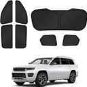 Sunshades for 2021-2025 2026 Jeep Grand Cherokee L Accessories Sun Shade Side Rear Window Shade Cover Sun Visor Shield Privacy Protection for Camping Keep Vehicle Cool Black 7PCS