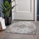 Beverly Rug Non Slip Rugs 2x3 Boho Medallion Floral Non Skid Rubber Backing Easy Silk Soft Entryway Rug for Living Room Easy to Clean Non Shedding Kitchen Bedroom Indoor Carpet (2 x 3 Beige - Brown)