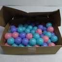 TRENDBOX 100 pcs Macaron Ball Pit Balls Plastic Balls for Ball Pit Pool Playpen Babies Kids Children Birthday Parties (Macaroon Tri-color)