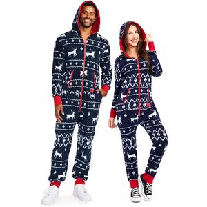 Unisex Adult Christmas Onesies Matching Holiday Jumpsuits with Convenient Pockets M