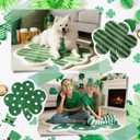 2 Pieces Shamrock Bathroom Rugs St Patricks Day Clover Bath Mat Absorbent Non Slip Clover Door Mats for Irish Holiday Decor Shower Bathtub Bedroom Kitchen Entrance Door Carpet