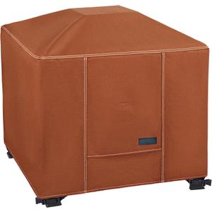 NettyPro Fire Pit Cover Square Waterproof Outdoor Firepit Cover for Gas Propane Fire Pit Table, 32 x 32 x 24 inch, Brown