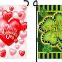 2 x 2 Pack Garden Flag St Patricks Day Garden Flag, St Patrick Flag 12x18 Burlap St Patricks Yard Flag for Garden and Home Decorations