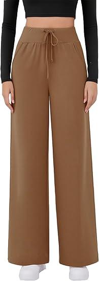 PRETTYGARDEN Womens Wide Leg Sweatpants High Waisted Baggy Lounge Sweat Pants Drawstring Athletic Flared Joggers with Pockets Size XL