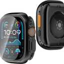 YIJDACASE [Metal Armor] Waterproof Case for Apple Watch Ultra 3/2/1 49mm, Military-Grade Shockproof Bumper Built-in Glass Screen Protector, 360 Full Protective Anti-Crack Cover for Sport, Black