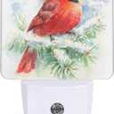 YASHILAIYA Bird Cardinal Night Light,Night Lights Plug into Wall LED Dusk to Dawn Light Sensors Indoor Home Decor Winter Christmas NightLights for Bedroom Stairs Kitchen Hallway for Girls Women
