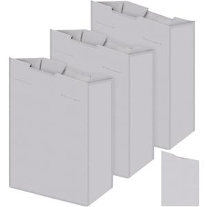 Windyun 3 Pcs Hypotenuse Laundry Sorter Replacement Bags Hamper Cart Removable Replacement Bags Laundry Storage Organizer Bag Hamper Liner, No Hooks 14.76 x 8.66 x 23.23/19.29 Inch(Gray)