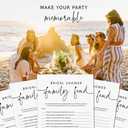 GardenCity Bridal Shower Games, 50 Bridal Shower Family Feud Game Cards, Wedding Shower Game Activity, 50 Guests, Minimalist
