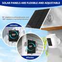 Solar Panels for Ring Camera Outdoor (New Generation) 5W 5V Solar Panel Charger with USB-C&Plug for Spotlight Cam Plus&Stick Up Cam Pro.Waterproof IP65 360Adjustable 2M Cable (White, 1)