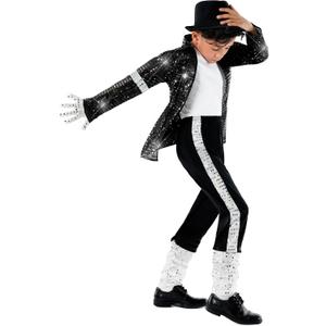 Morph Popstar Costume for Kids 80s Disco Outfits for Boys Retro Costume Kids 80s Party Wear Fun Dress Up (Small)