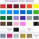 Lya Vinyl 65 Pack Permanent Vinyl, Self Adhesive Vinyl Sheets for Cutting Machine, Permanent Outdoor Sheets for Party Decoration, Sticker, DIY Mug, Car Decal (Multi)