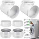 New Upgraded 90 Degree Dryer Vent Elbow(2 Pcs),Dryer Vent Duct Connector Kit,Dryer Vent Adapter with Rubber Seal,Dryer Vent Tight-Fit Connector Elbow for 4 Inch Dryer Duct Vent Hose.