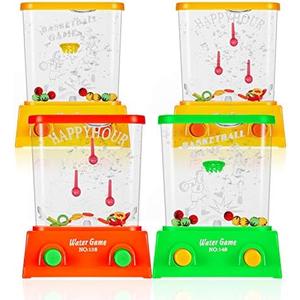 Gejoy 4 Pieces Water Games Handheld Water Ring Toss Handheld Game Mini Retro Games Pastime Toys Car Toys Birthday Party Favor for Kids Children Gifts(Chic Style)