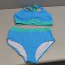 Aqua Eve Plus Size Two Piece High Waisted Bikini Swimsuits Scoop Neck Bikini Set Sporty Bathing Suits, 14W,  Blue Green
