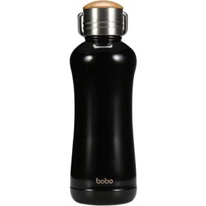 YOHKOH Mini Insulated Water Bottle With Bamboo Lid - 11.8oz Small Vacuum Insulated Water Bottle for Women Kids, 12 Hrs Hot & 24 Hrs Cold Stainless Steel Thermos Leak-Proof BPA-Free (11.8oz,Black)