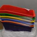 Fun Express Magazine Holder Book Bins 6 Pack - Heavy-Duty Plastic Bins for Organization | Folder Organizer for Classroom Storage, Home Office & Teacher Organization | Multi-Color Set 5x12.5x7.25