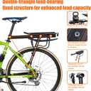 HOMEE Rear Bike Rack,Bike Cargo Racks Frame Aluminum Alloy Universal Adjustable Cycling Equipment Stand Footstock Bicycle Luggage Carrier with Tools and Reflector for 26"-29" Frames