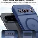 CANSHN Magnetic for Google Pixel 9 Pro XL Case(6.8 Inch), Upgraded [Full Camera Protection] [Compatible with Magsafe] [Translucent Matte] Shockproof Protective Phone Cover, Deep Blue