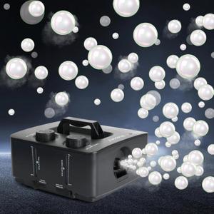 2 in 1 Fog Bubble Machine, Smoke Bubble Maker for Stage Party Halloween Christmas Wedding Birthday Magic Atmosphere (Black)