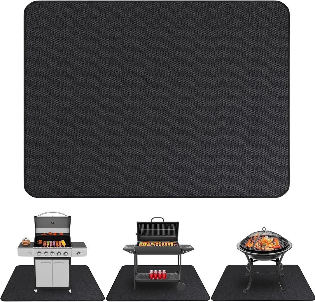 Under Grill Mats for Outdoor Grill (76 x 52 inch) Double-Sided Mat for Under Fire Pit Mat the Perfect Grill Matt for Outdoor Grill Deck Protector and BBQ Matt for Under Grill Mat for Deck
