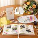 Pajean 2026 Graduation Guest Book Set with Photo Guest Book Sign Holder Dual Tip Pens Photo Corner Stickers Grad Cap Stickers for Congrats Grad Party Supplies Favors Gifts(White Rose Gold)