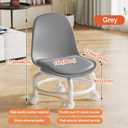 Low Rolling Stool with Wheels,Mini Rolling Garage Stool with Back Support,360° Rotating Floor-Friendly Wheels for Home, Office,Garage & Salon (Gray), 15.3 x 12.6 x 17.3 inches