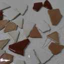 uxcell 500g/1.1LB Irregular Ceramics Mosaic Tiles, 3.2-8.5 cm Bulk Stained Ceramic Mosaic Pieces Stones Mosaic Kits for DIY Art Craft Projects Home Decor, Mixed Brown  25 pcs