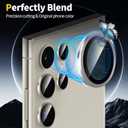 10 x YWXTW Camera Lens Protector for Samsung Galaxy S24 Ultra Accessories, [3x Impact Resistance] Individual Metal Ring Tempered Glass Camera Screen Protector, Case Friendly, 1 Set (Titanium Gray)