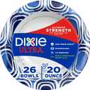 Dixie Ultra, Large Paper Bowls, 20 Oz, 78 Count (3 packs of 26 bowls), Microwave Safe, Compostable, Disposable Bowls Great For Breakfast, Lunch, And Dinner Meals