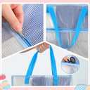 Cosblank 16.1x16.1inches Sew Project Bag Jumbo Sew Quilting Bag for Quilters and Crafter Portable and Organized Storage Mesh Vinyl Zipper Storage Pouch for Art and Wearable Craft(Blue)