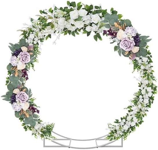 Adorox 5 Ft Heavy Duty Round Metal Table Arch  Sturdy Garden Arbor with Support Legs & Anchors, Indoor & Outdoor Party Backdrop Frame