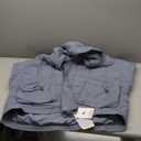 Zhiyouni Women's Quilted Puffer Vest Casual Hooded Short Sleeves Padded Jacket Poncho Outerwear (X-Large, Blue grey)