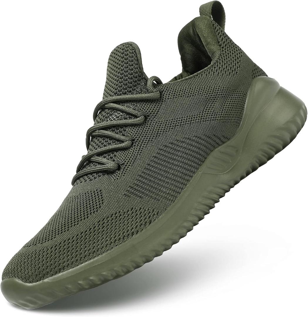 Kapsen Men's Non Slip Running Shoes Ultra Light Breathable Casual Walking Shoes Fashion Sneakers Mesh Workout Sports Shoes, Size 44