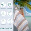 100% Cotton Turkish Beach Towels Great for Beach, Bathroom Towels Adult Travel Essentials Cruise Accessories Vacation Yoga Mat Soft Feel High Absorbent Sand Free Quick Dry (Apollania Blue Brown)