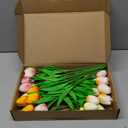 Lyrow 30 Pcs Tulips Artificial Bouquet Flowers Faux Tulips for Home Kitchen Wedding Decorations,Gift Idea for Easter Decor Mother's Day Birthdays(Multi Colors)