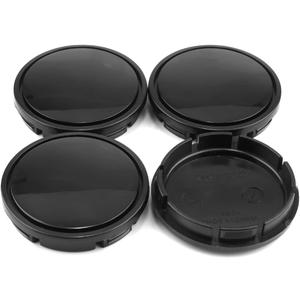 2.2Inch 56MM Wheel Center Cap for 1998-2022 VW Beetle Jetta Golf R32 GTI Rabbit Rim Hubcap, PN: 1J0601171XRW, 4 pcs, Black