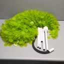 Motionchic 5 FT Whimsical Lime Green Christmas Tree Christmas Decoration Curved Plastic Artificial Tree with Red Ball Ornament Metal Base Xmas Flexible Branches Wrapped for Yard Indoor Home