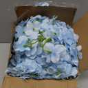 JPSOR 40pcs Artificial Hydrangea Silk Flower Heads with Stems, Fake Flowers for Wedding Centerpiece Home Garden Party Decoration (Blue)