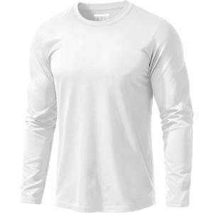 EKLENTSON Men's Cotton Crewneck T-Shirts Long Sleeve Plain Tee Moisture Wicking Casual Tshirts Solid Color (Medium)
