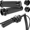 BlueStars 1" 25mm Motorcycle Handlebar Grips Black, Durable Non-Slip Rubber, Cable Throttle Fit for Sportster 883 1200 Dyna Softail Touring Models