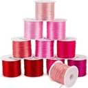 PH PandaHall 590.4 Yards 11 Colors Pink Elastic String 0.8mm Flat Stretchy Bracelet Strings Crystal Elastic Thread Cord Stretch Beading Thread for Beads Bracelet Necklace Jewelry Making Wedding Decor