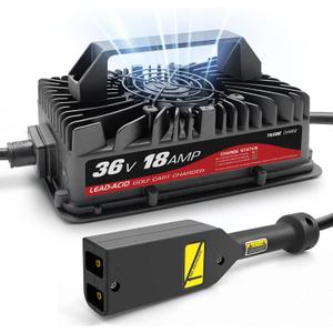 36 Volt Golf Carts Battery Charger for 18 AMP EZGO TXT with 2-pin D Style Plug, for Lead-Acid Battery