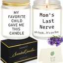 2 x Gifts for Mom from Daughter Son, Best Mom Gifts, Funny Birthday Gifts for Mom, Mothers Day, Christmas Day, Cool Thanksgiving Gifts for Mom Stepmother Adoptive Mother, Mom's Last Nerve Candle(14oz)
