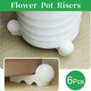 Kigeli 6 Pcs Resin Garden Pot Feet for Outdoor Planters 3 Inch Long 1.5 Inch Tall Flower Handmade Elevator Plant Feet Frost Proof Lifter for 14-20 in Pot(White,Novel)