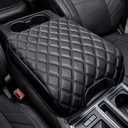 Center Console Cover Armrest Lid Cover Compatible with Ford F150 F250 F350 F450 Expedition, Arm Rest Cover Pad Leather Middle Console Lid Only for Bucket Seat Console (15-20 F150 Bucket SEAT)