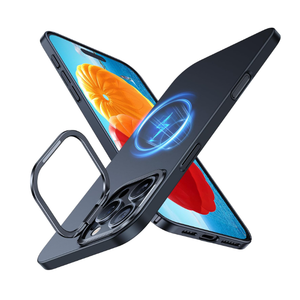 TORRAS Magnetic Slim Fit for iPhone 16 Pro Case with Stand, Compatible with MagSafe, Builtin Stash Stand, Ultra Thin 16 Pro Case, Lightweight AntiScratch Matte Hard Phone Case 6.3 inch, Black