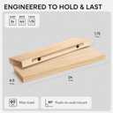 Homeforia 24 inch Natural Floating Shelf, High End Solid Real Wood 24inch Small Floating Shelves for Wall Mounted, Natural Wooden Floating Shelves, Heavy Duty Bracket, 24 X 6.5 X 1.75 in, Set of 2