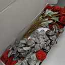 RyddeligHome Faux Red Flowers Artificial 10 Long Stems + Eucalyptus, Burgundy Colored Silk Mum Flowers for Decor, Fall Table Centerpieces, Dark Red Faux Mums