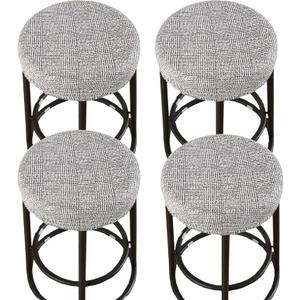 HFCNMY Stool Covers Round,4 Pack Stretch Round Bar Stool Covers Washable Bar Stool Seat Covers Stool Cushion Slipcover Elastic Bar Chair Covers for 13-20 Inch Chair (Light Gray)